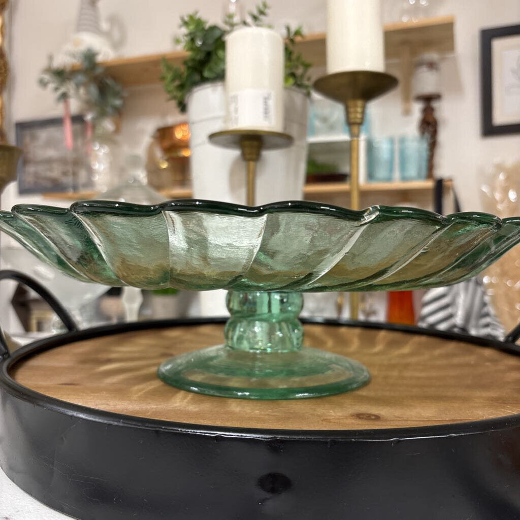 Green Pedestal Bowl
