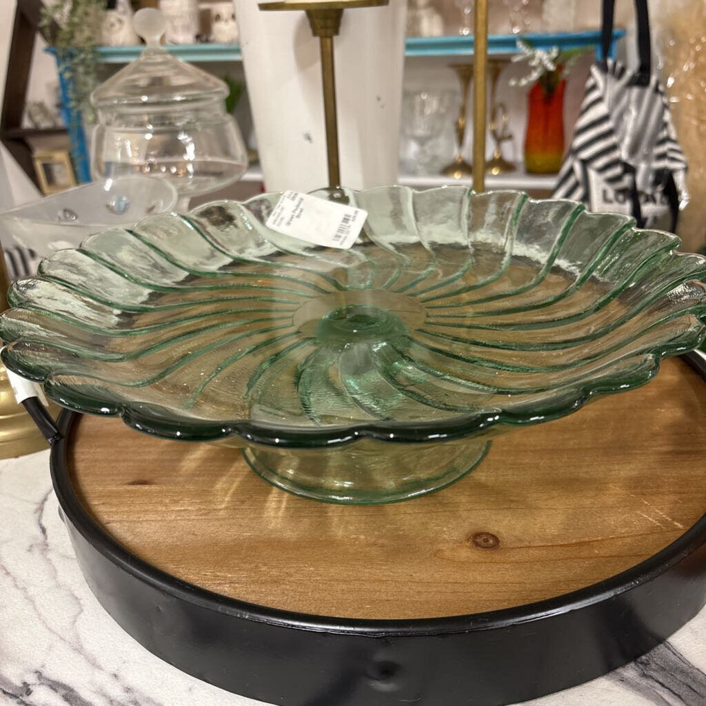 Green Pedestal Bowl