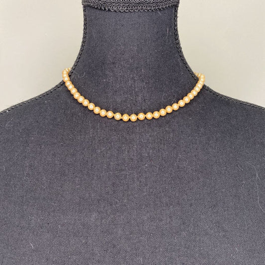 CHAMPAGNE PEARL NECKLACE W/ STANDARD CLASP