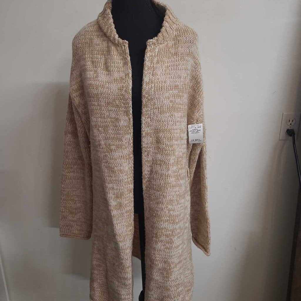 BANANA REPUBLIC - BEIGE KNIT LONG CARDIGAN