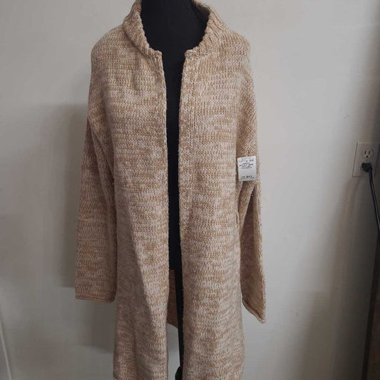 BANANA REPUBLIC - BEIGE KNIT LONG CARDIGAN