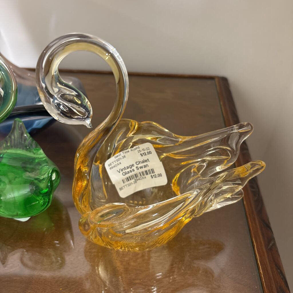 Vintage Chalet Glass Swan
