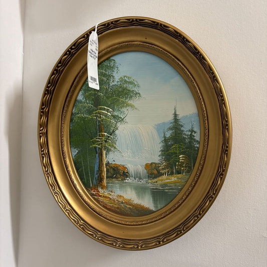 Antique Style Painting in Oval Gold Frame