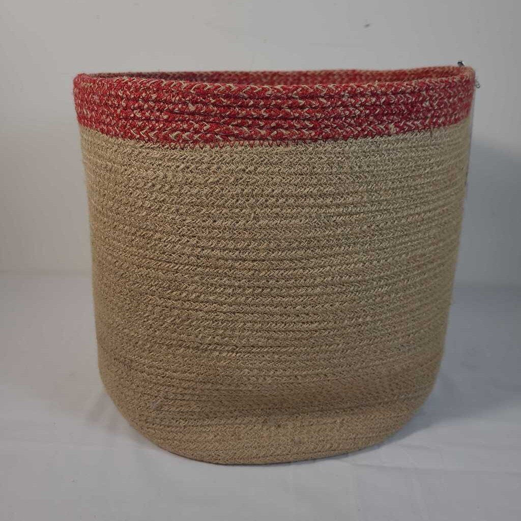 BURLAP WOOVEN BASKET