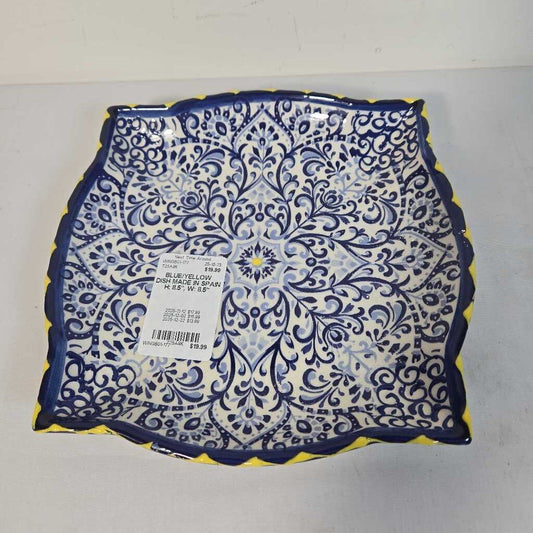 BLUE/YELLOW DISH MADE IN SPAIN