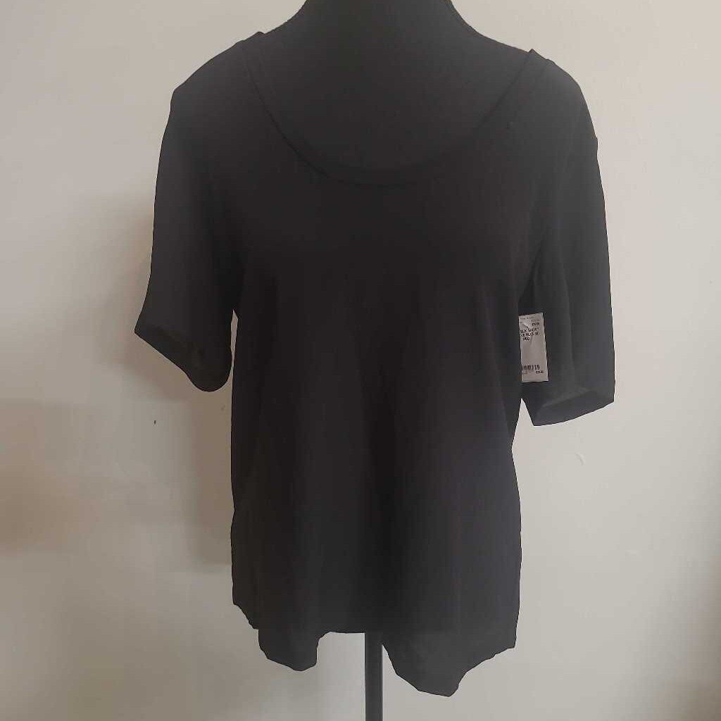100% SILK SHORT SLEEVE BLOUSE
