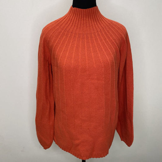 OLSEN - RUSTY ORANGE KNIT TURTLENECK SWEATER