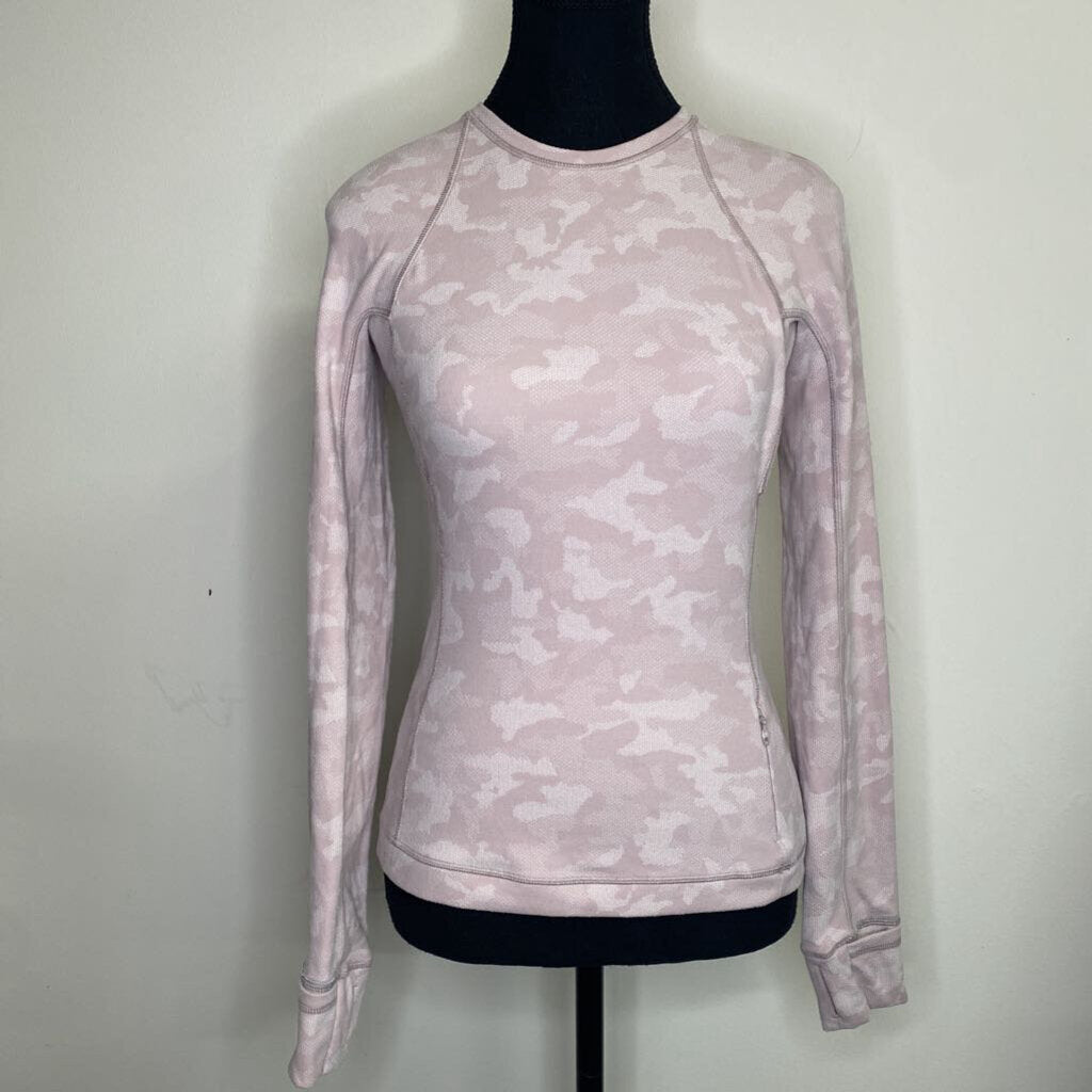 LULULEMON - PINK CAMO L/S FLEECE PULLOVER