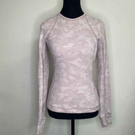 LULULEMON - PINK CAMO L/S FLEECE PULLOVER