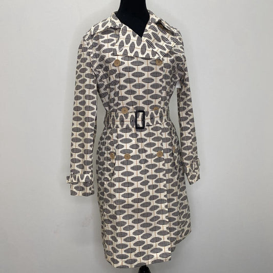 GAP - B/W PATTERNED BUTTONED TRENCH COAT