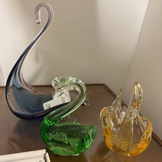 Vintage Mid-century Glass Swan