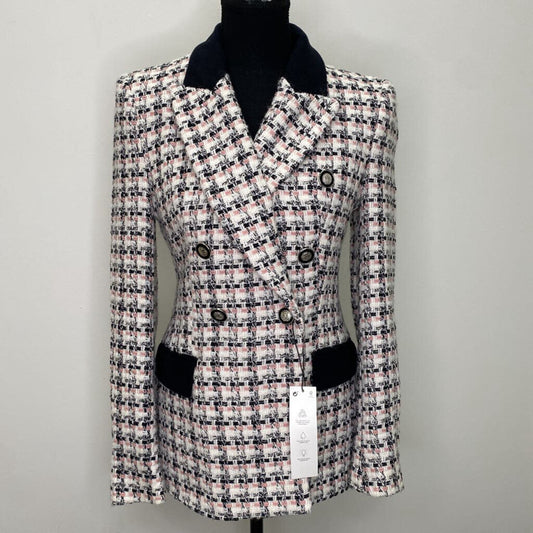 ZARA - B/W TWEED BLAZER W/ PINK