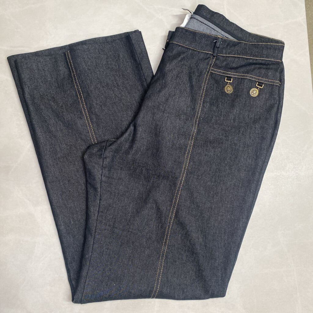 YVONNE MARIE - DARK WASH "COIN" JEANS W/ BROWN STITCHING