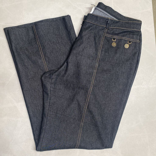 YVONNE MARIE - DARK WASH "COIN" JEANS W/ BROWN STITCHING