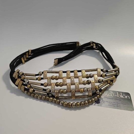 Vintage Black & Gold Wrap Belt