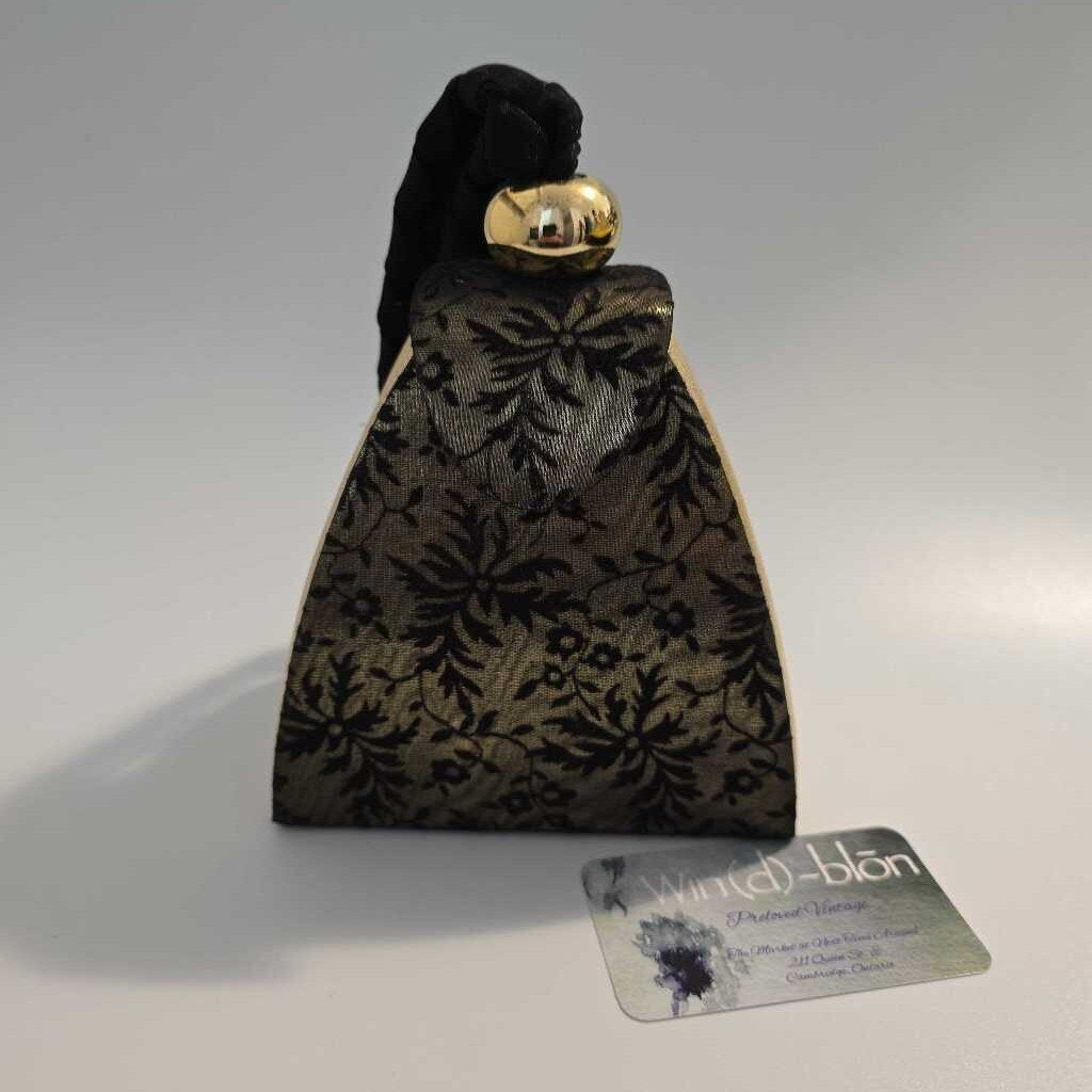 Vintage Black & Gold Triangle Purse