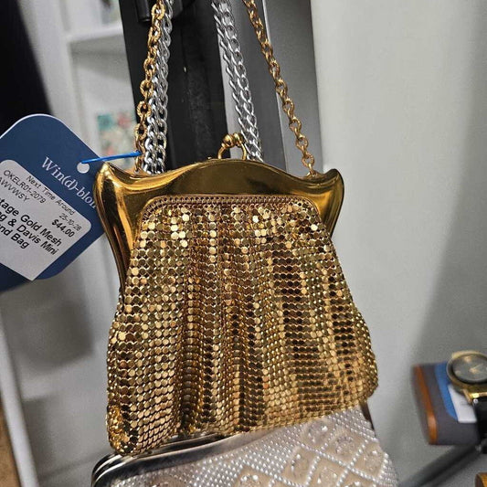 Vintage Gold Mesh Whiting & Davis Mini Hand Bag