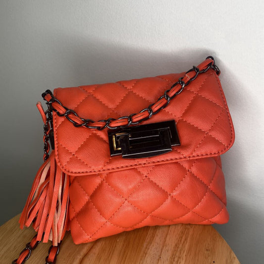 SPORTSGIRL - CORAL QUILTED CROSSBODY BAG
