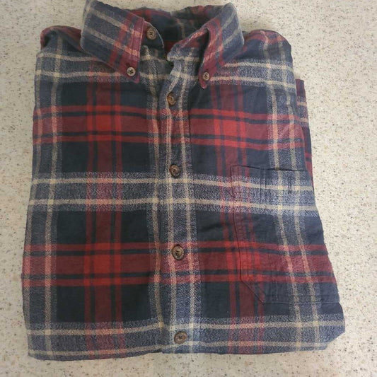 MENS RED & BLACK FLANNEL SHIRT