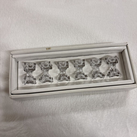 Vintage Set of 6 Chrystal Knife Rests