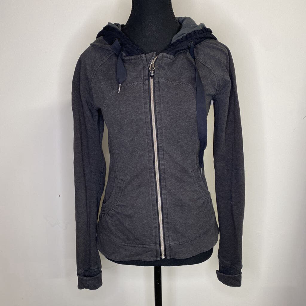 LULULEMON - GREY ZIP-UP HOODED SWEATER