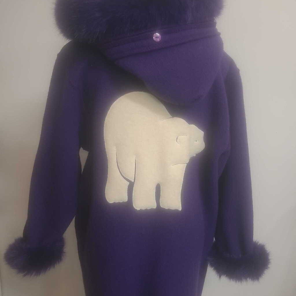 PURPLE WOOL COAT WITH NYLON TOPPER