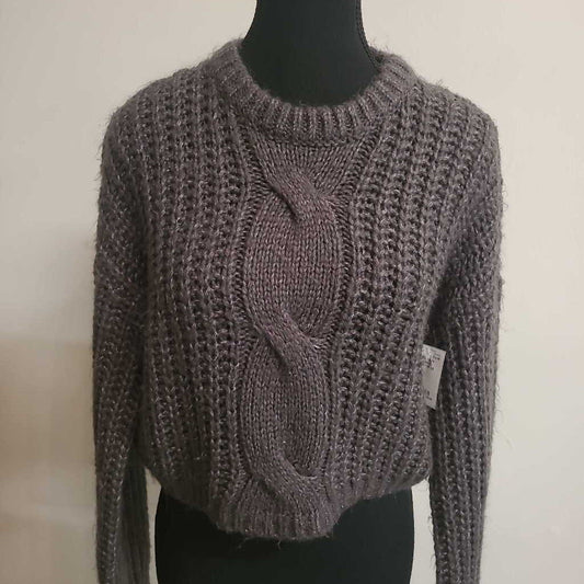 DARK GREY CROPPED SWEATER