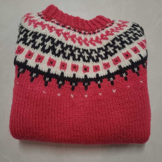 HANDKNIT PINK FAIR ISLE SWEATER