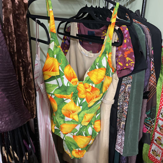 Women's Vintage green & yellow One piece Swimsuit