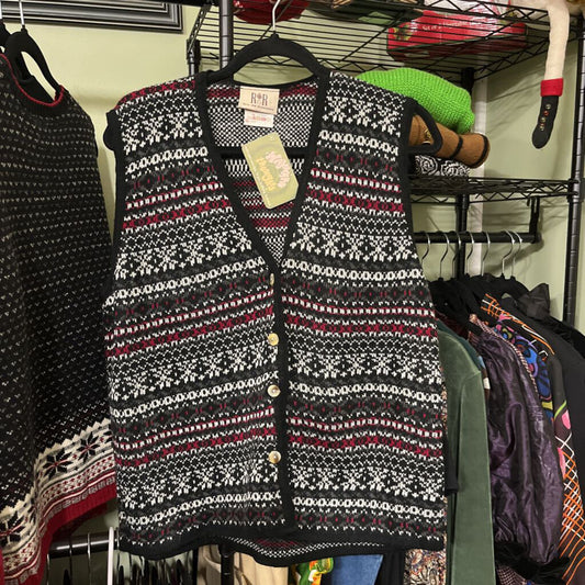 Lightweight Fair Isle Button Down Vest