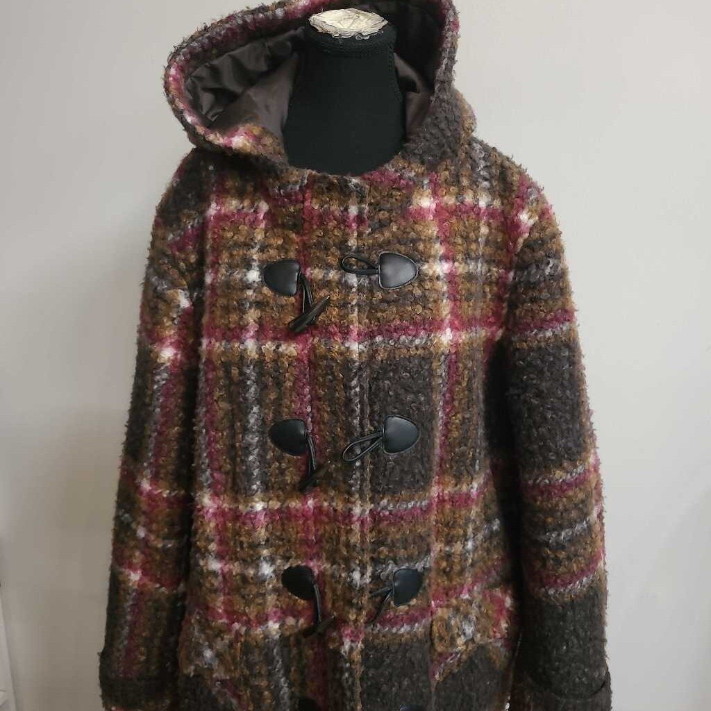 PLAID BOUCLE COAT