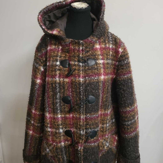PLAID BOUCLE COAT