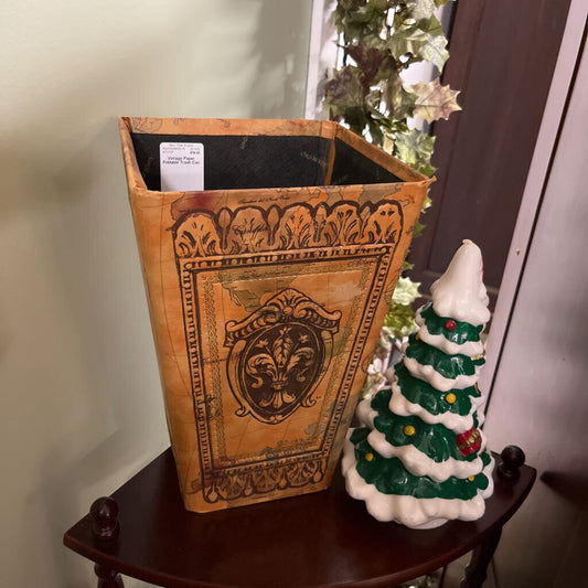 Vintage Paper Foldable Trash Can