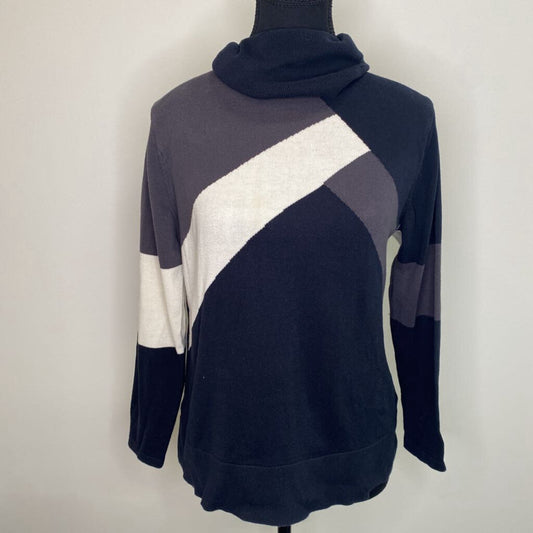 PARKHURST - GEOMETRIC TURTLENECK SWEATER