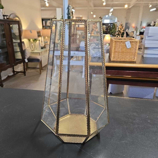 GOLD GLASS CANDLE HOLDER