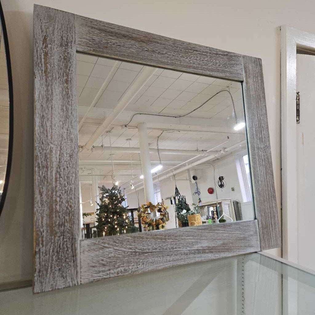 27.75" X 31.5" WOOD FRAMED MIRROR