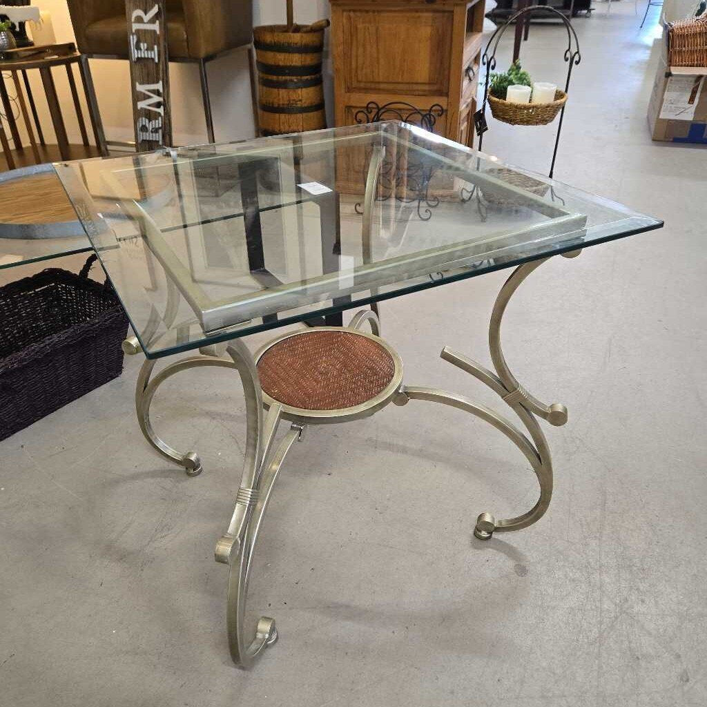 GLASS TOP END TABLE