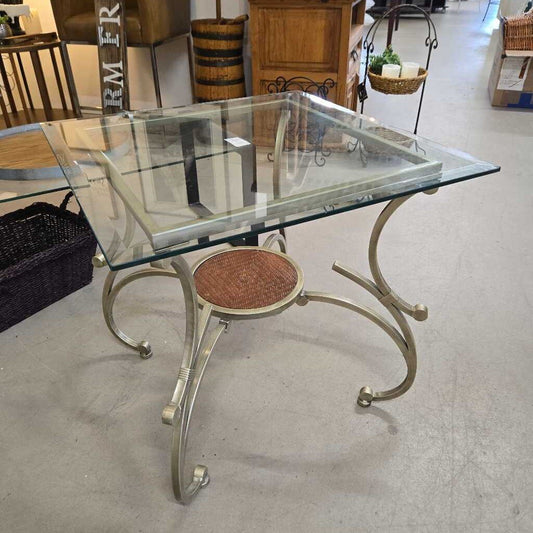 GLASS TOP END TABLE
