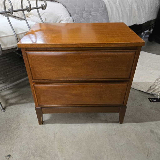 2 DRAWER WALNUT NIGHTSTAND