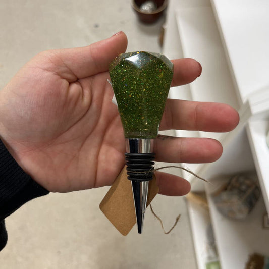 Green Sparkle Bottle Topper