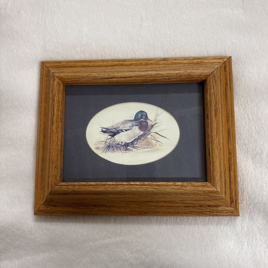 VINTAGE OAK FRAME W DUCK