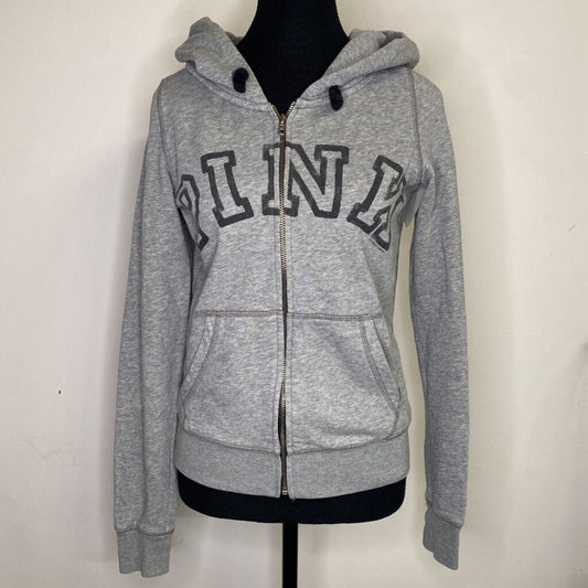 PINK - GREY ZIP-UP HOODIE