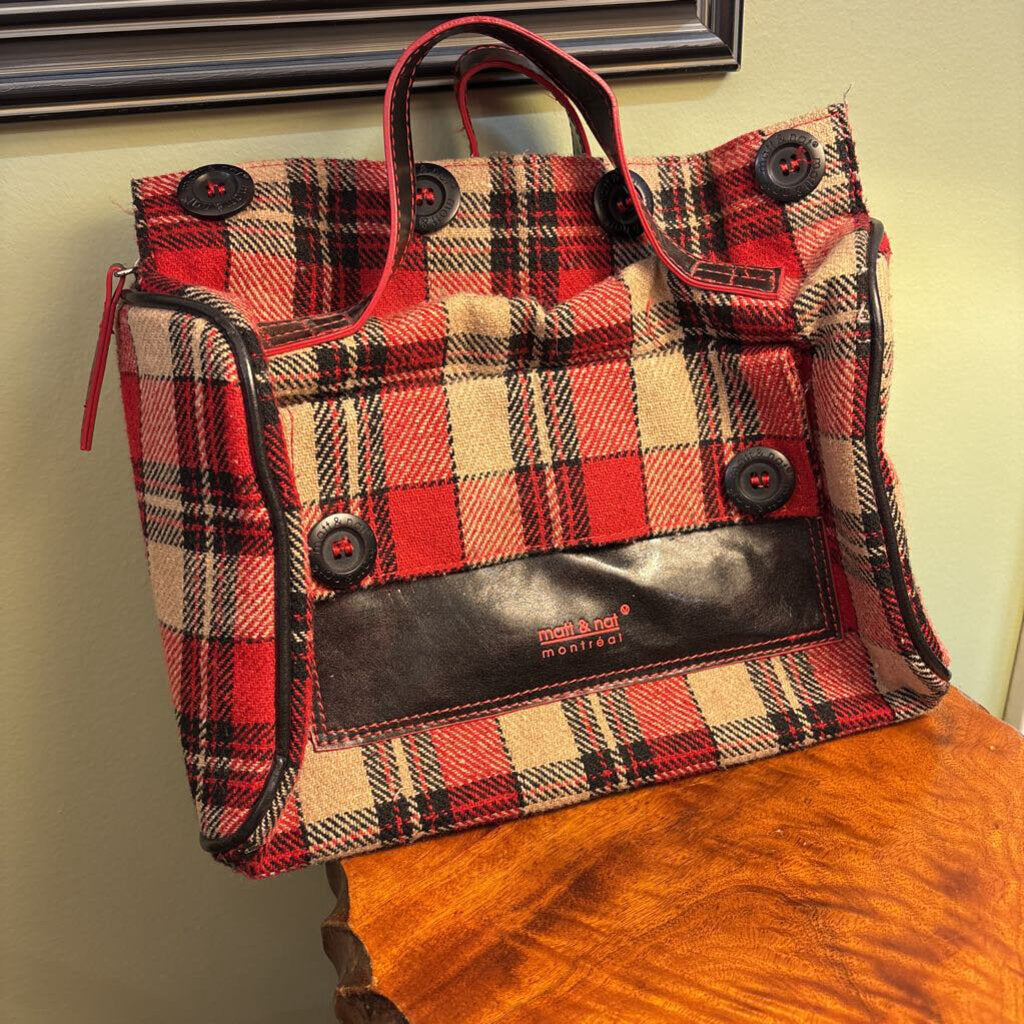 MATT & NAT PLAID HANDBAG