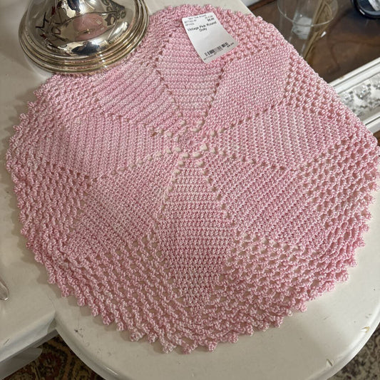 Vintage Pink Round Doily
