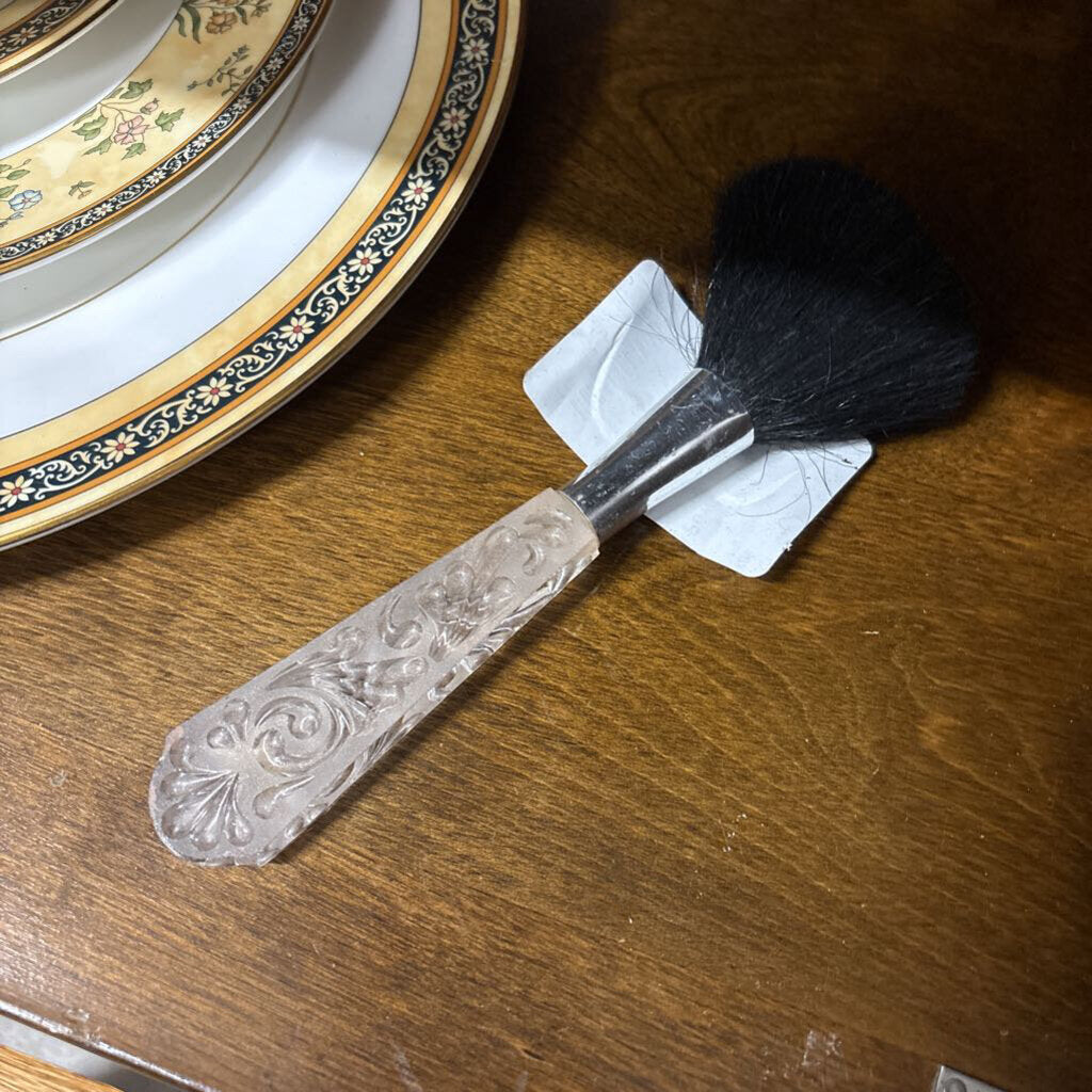 Vintage Loose Powder Brush with Glass Handle