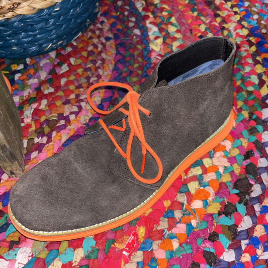 Cole Haan - Brown Chukka Boots with Orange Sole
