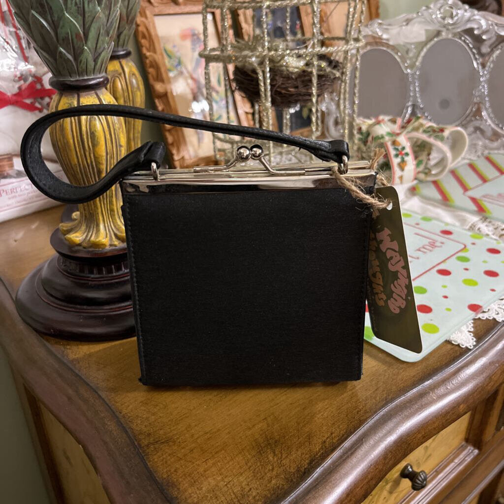 MINI BLACK SATIN HANDBAG