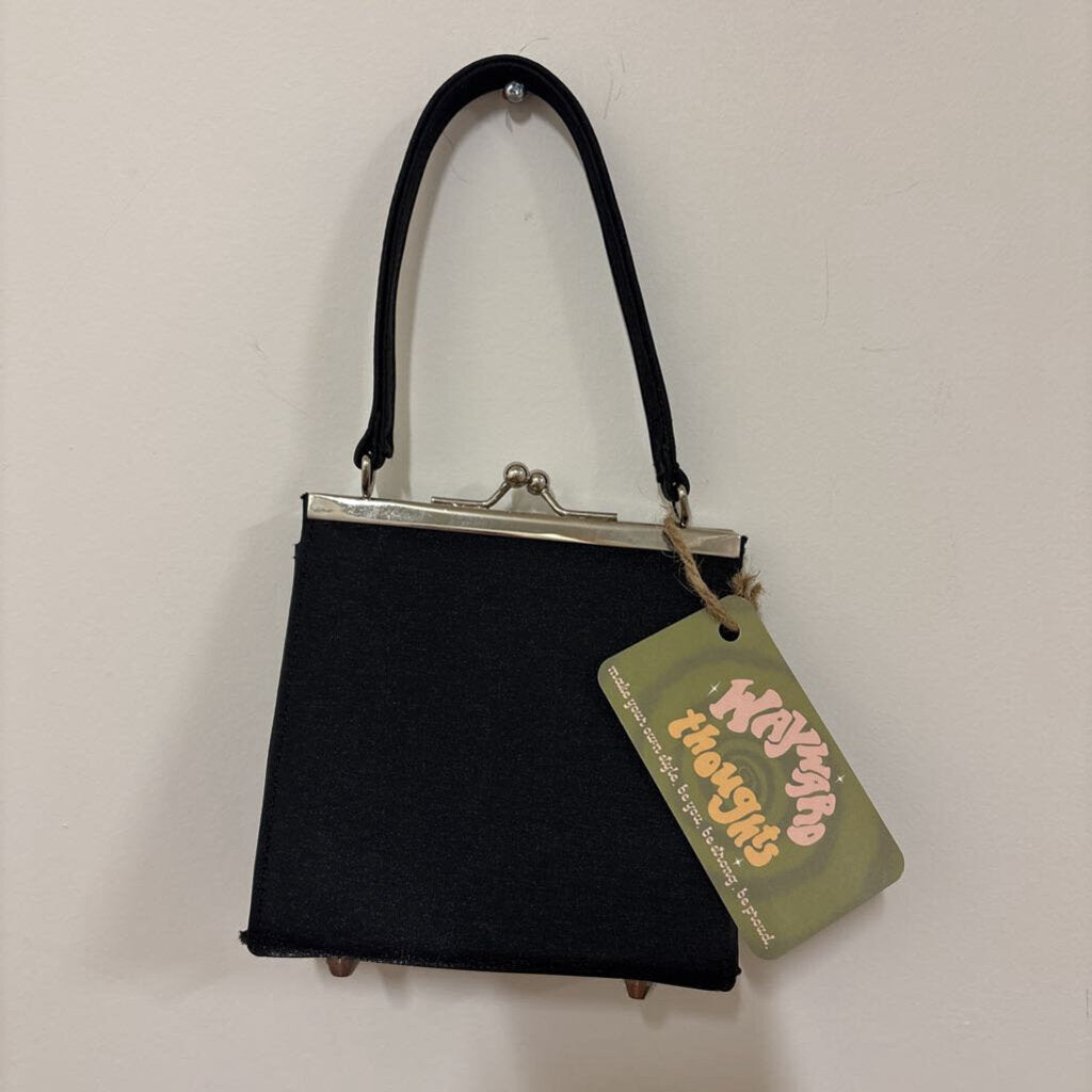 MINI BLACK SATIN HANDBAG