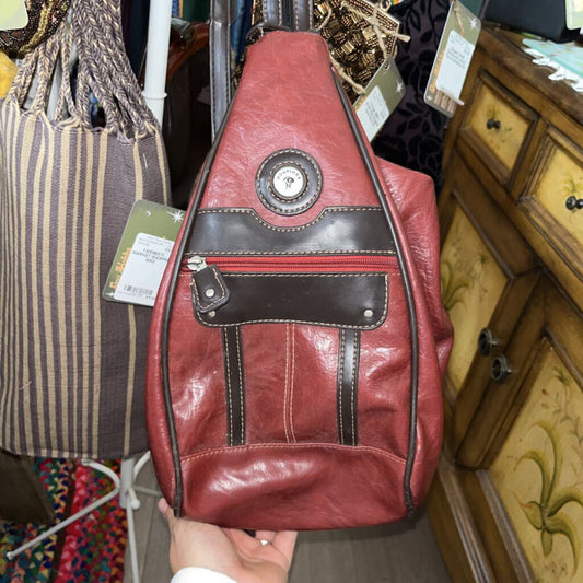 MOUFLON- RED LEATHER BACKPACK