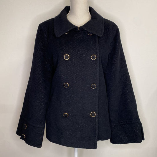 SPANNER - BLACK W/ GOLD FLECKS WOOL-BLEND COAT